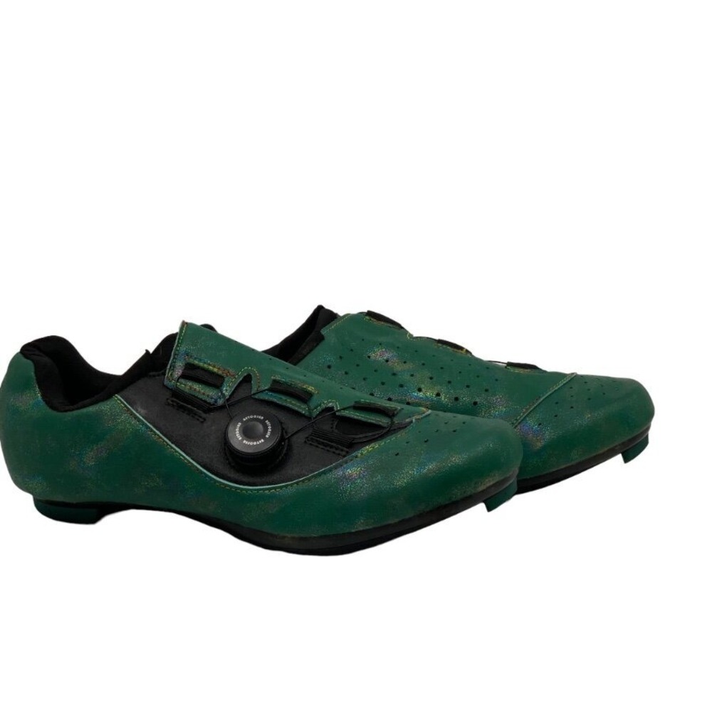 DWZRG Betoosen Mens Road Cycling Shoes Indoor/Outdoor Green/Black Iridescent 8 M - Picture 6 of 9